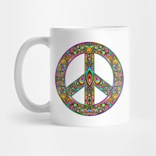 colorful decorated peace symbol Mug